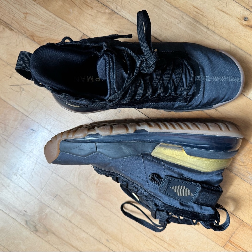 Jordan Black and Gold Sneakers